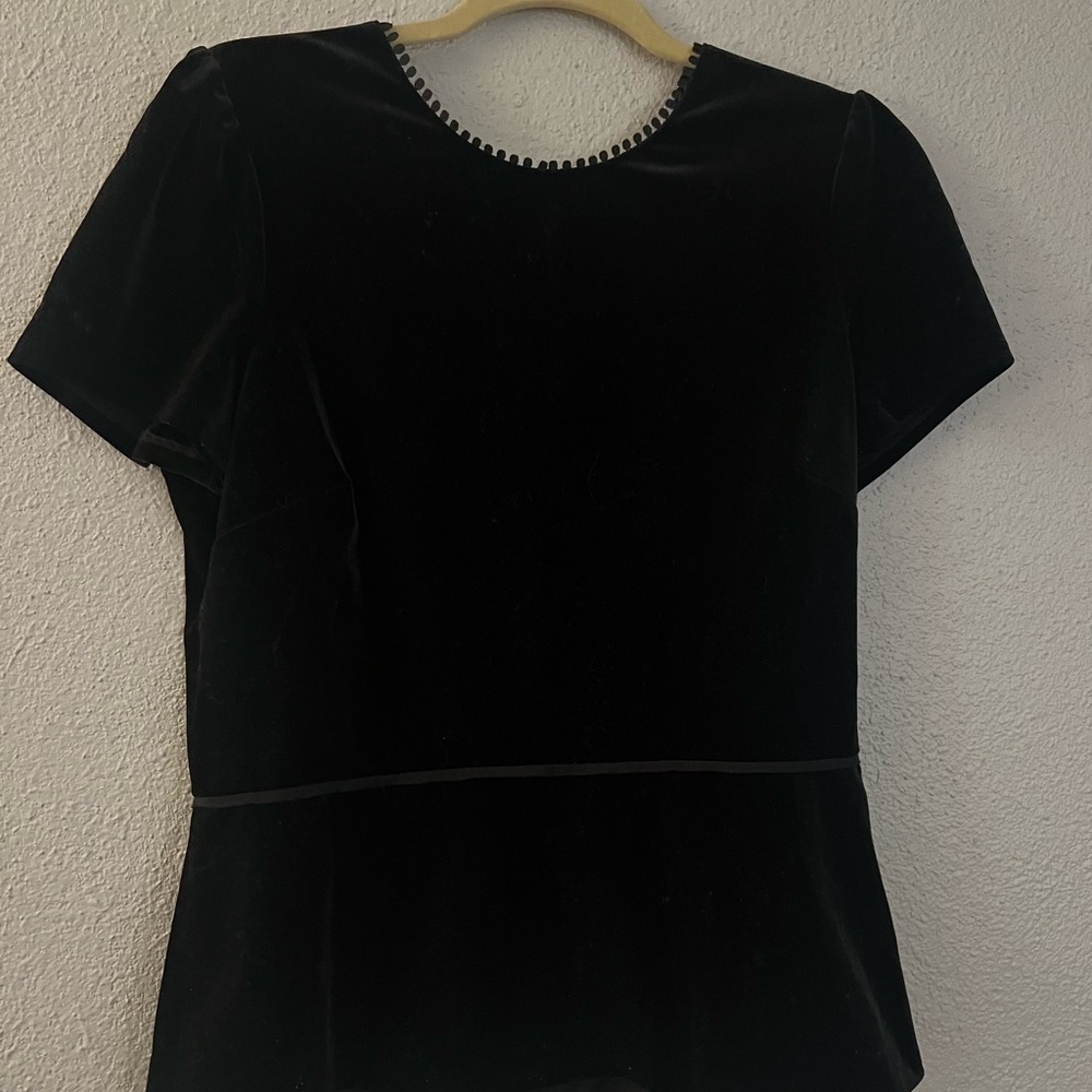 Velvet Peplum Top